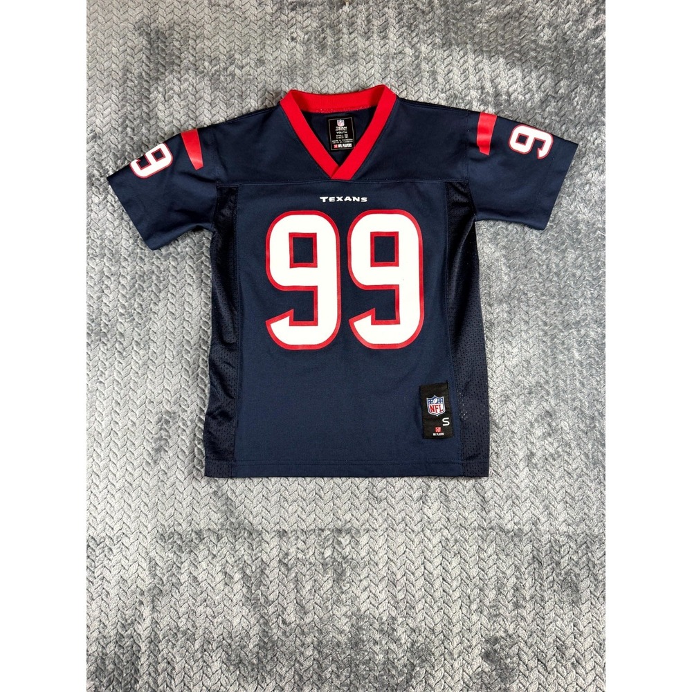 Houston Texans Jersey Youth S(8) Navy Blue JJ Watt #99 NFL Football Team Apparel